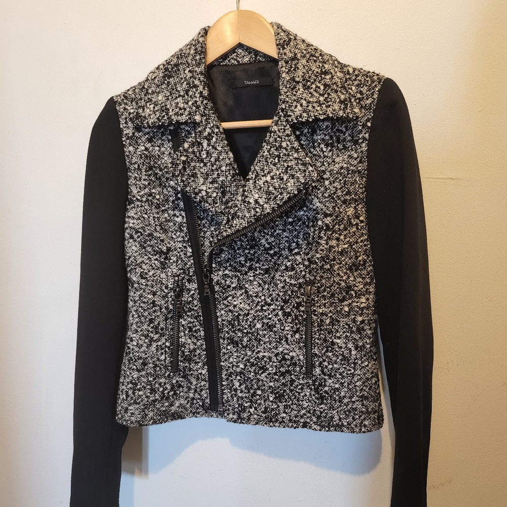 Tahari Boucle Moto Jacket 4